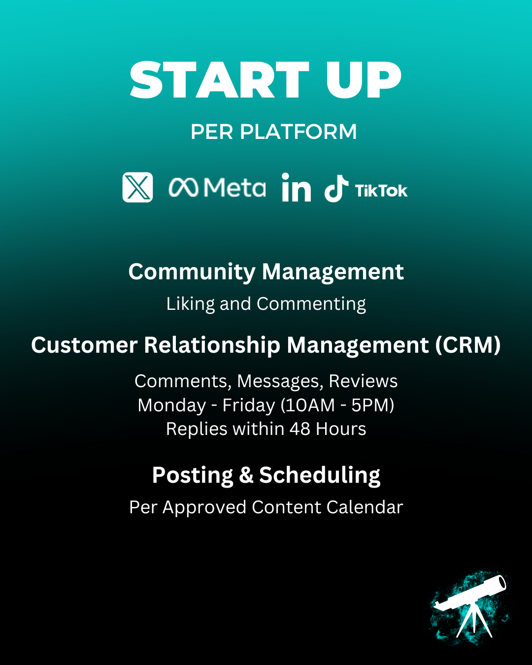 Start-Up Social Media Management Package